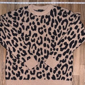 J. Crew Tan and Black Knit Sweater